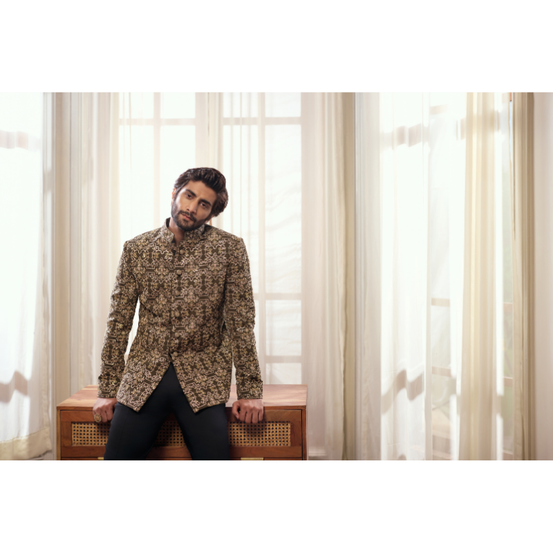 Sikandar Antique Gold Prince Coat