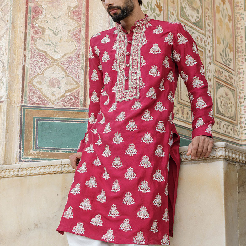 Eid 2024 Zardosi Red Panjabi
