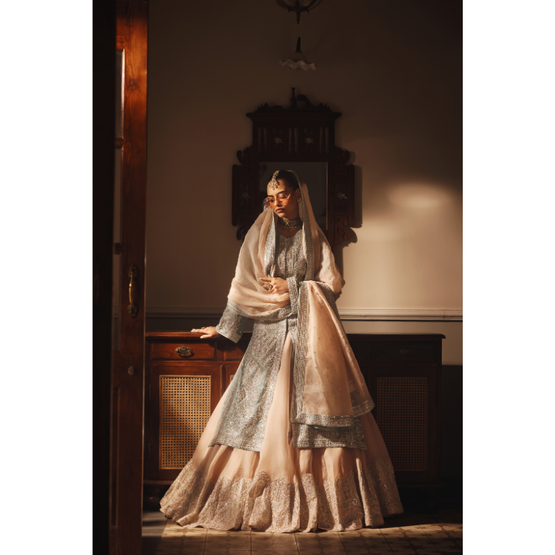 Mahnoor Ice Blue Bridal Ensemble