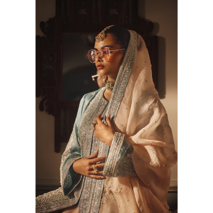 Mahnoor Ice Blue Bridal Ensemble