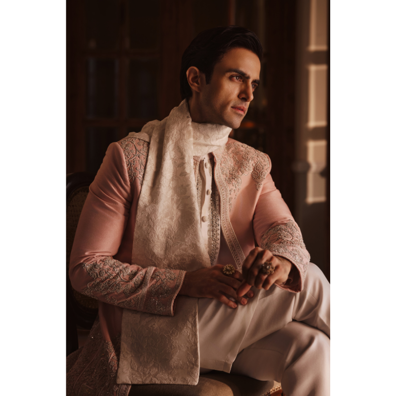 Zayyan Blush Embroidered Jacket