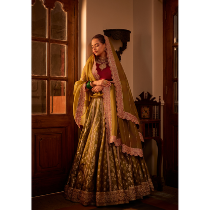 Mehrunisa Olive Bridal Ensemble