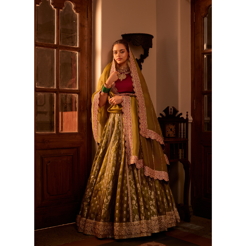 Mehrunisa Olive Bridal Ensemble