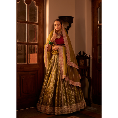 Mehrunisa Olive Bridal Ensemble