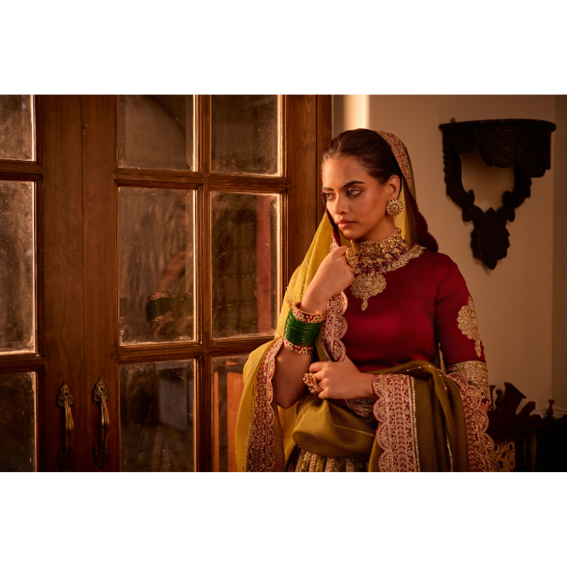 Mehrunisa Olive Bridal Ensemble