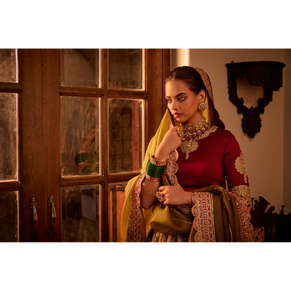 Mehrunisa Olive Bridal Ensemble