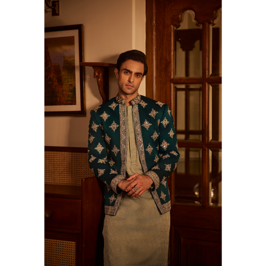 Mehran Emerald Embroidered Jacket