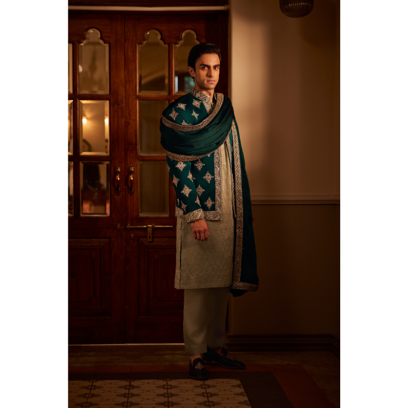 Mehran Emerald Embroidered Jacket