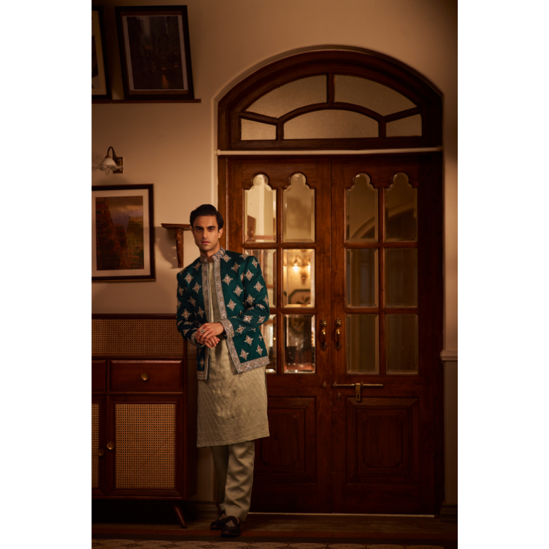 Mehran Emerald Embroidered Jacket