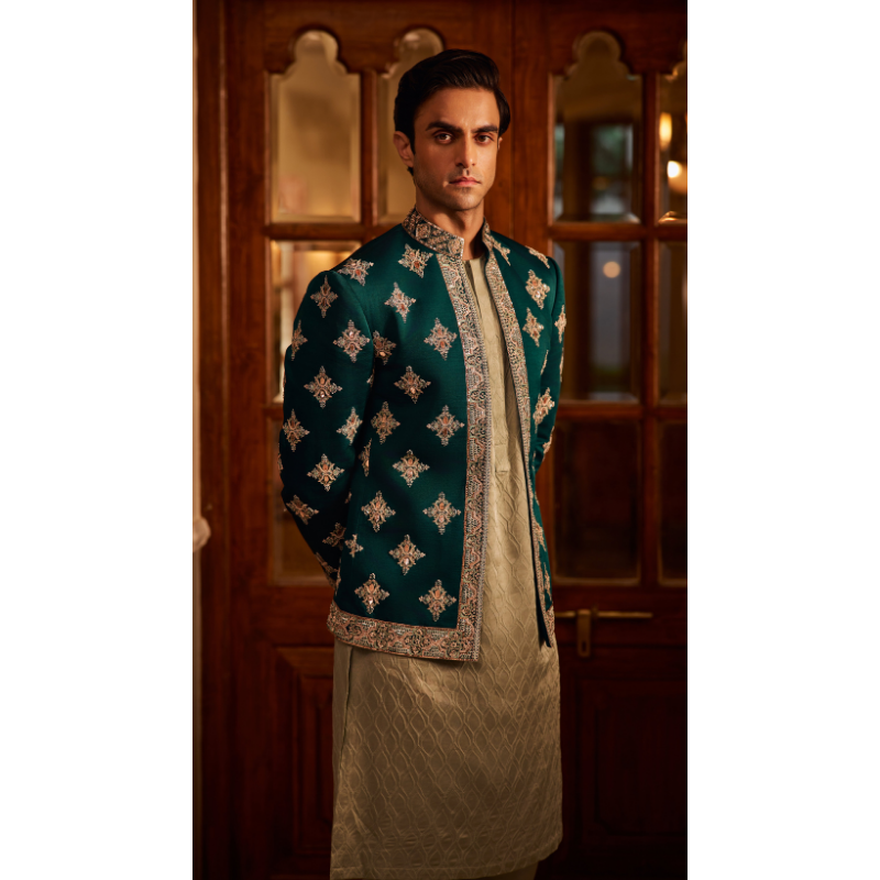 Mehran Emerald Embroidered Jacket