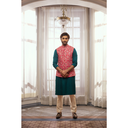 Azaan Fuchsia Festive Waistcoat