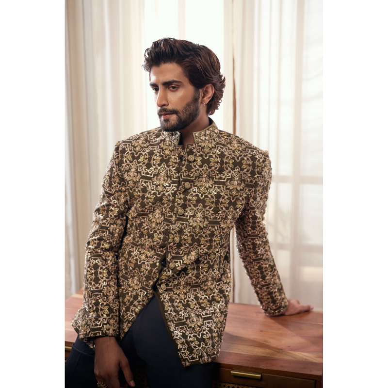 Sikandar Antique Gold Prince Coat