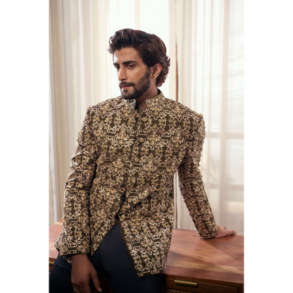 Sikandar Antique Gold Prince Coat