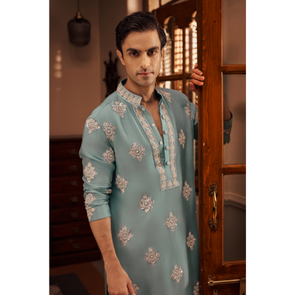 Aabir Azure Embroidered Kurta