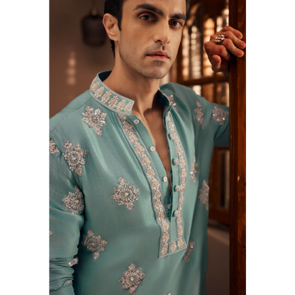 Aabir Azure Embroidered Kurta