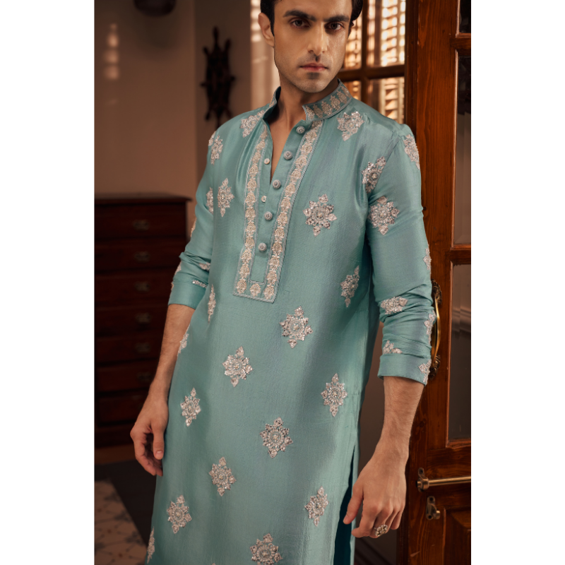 Aabir Azure Embroidered Kurta