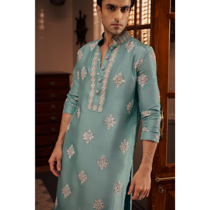 Aabir Azure Embroidered Kurta