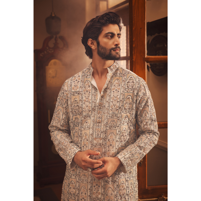 Shahzaib Ivory Heritage Kurta