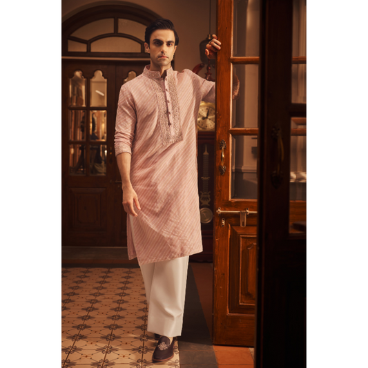 Ayaan Blush Embroidered Kurta