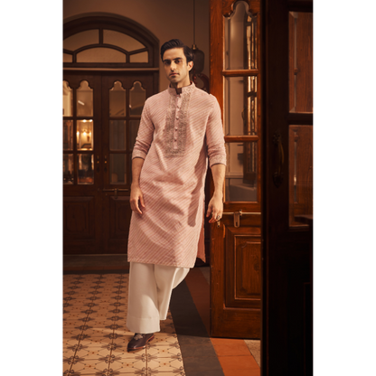 Ayaan Blush Embroidered Kurta