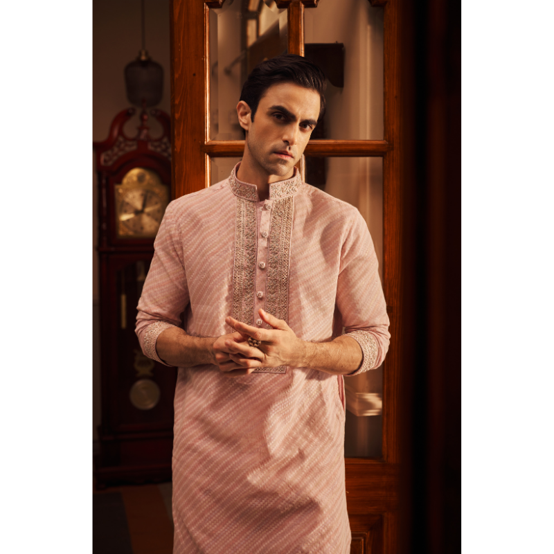 Ayaan Blush Embroidered Kurta