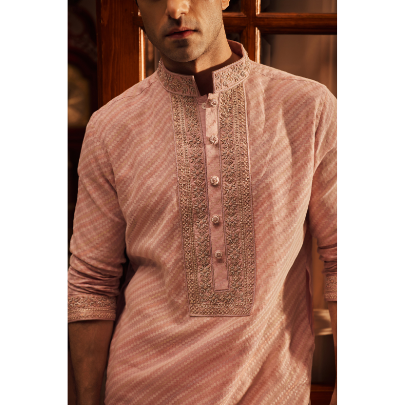 Ayaan Blush Embroidered Kurta