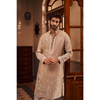 Saahir Sand Embroidered Kurta