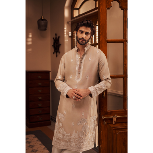 Saahir Sand Embroidered Kurta