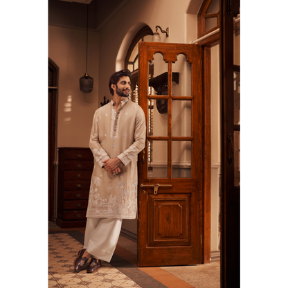 Saahir Sand Embroidered Kurta