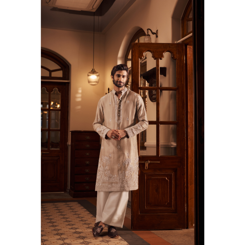 Saahir Sand Embroidered Kurta