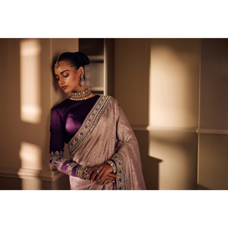 Naaz Lilac & Midnight Saree