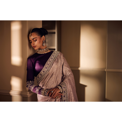 Naaz Lilac & Midnight Saree