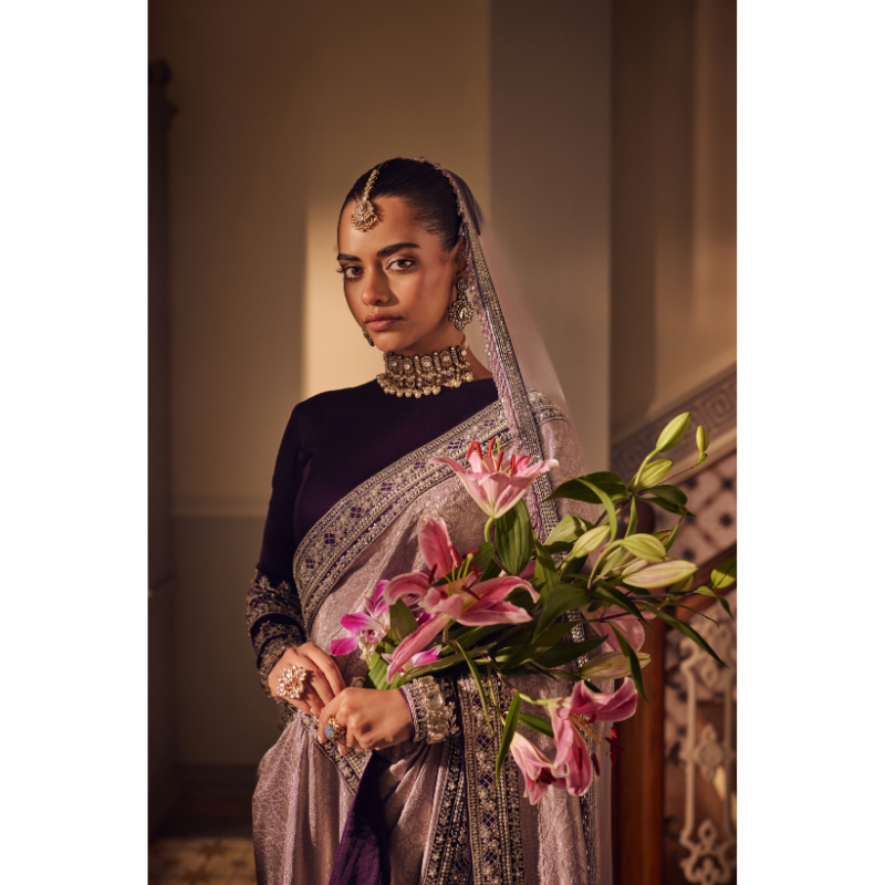 Naaz Lilac & Midnight Saree