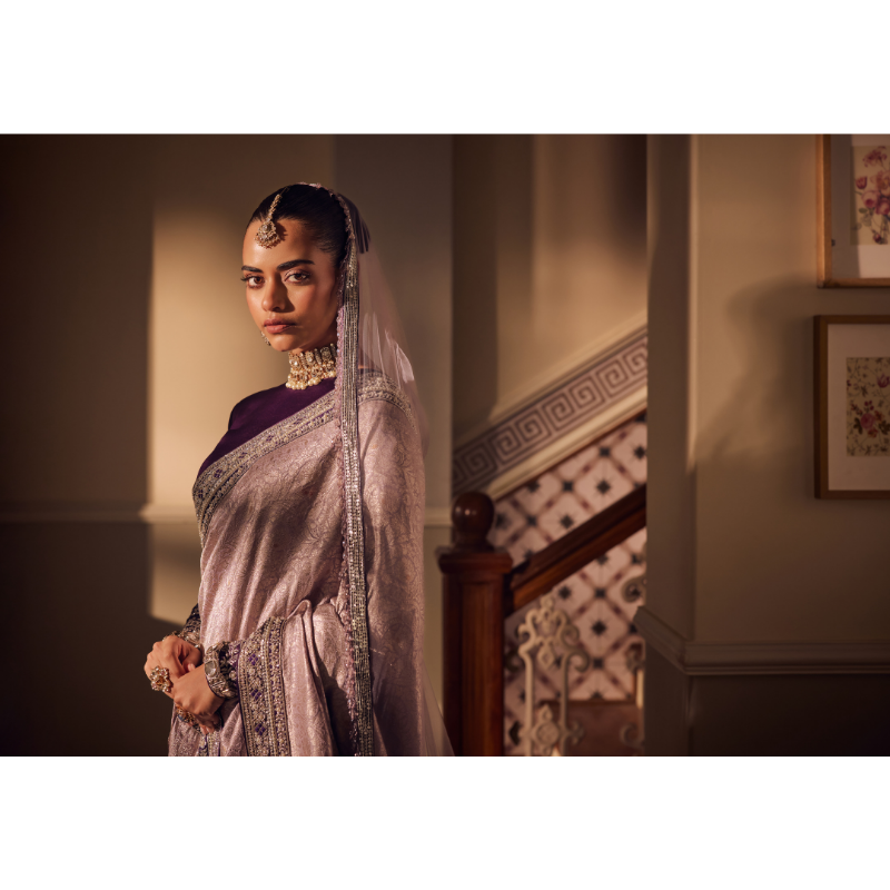 Naaz Lilac & Midnight Saree