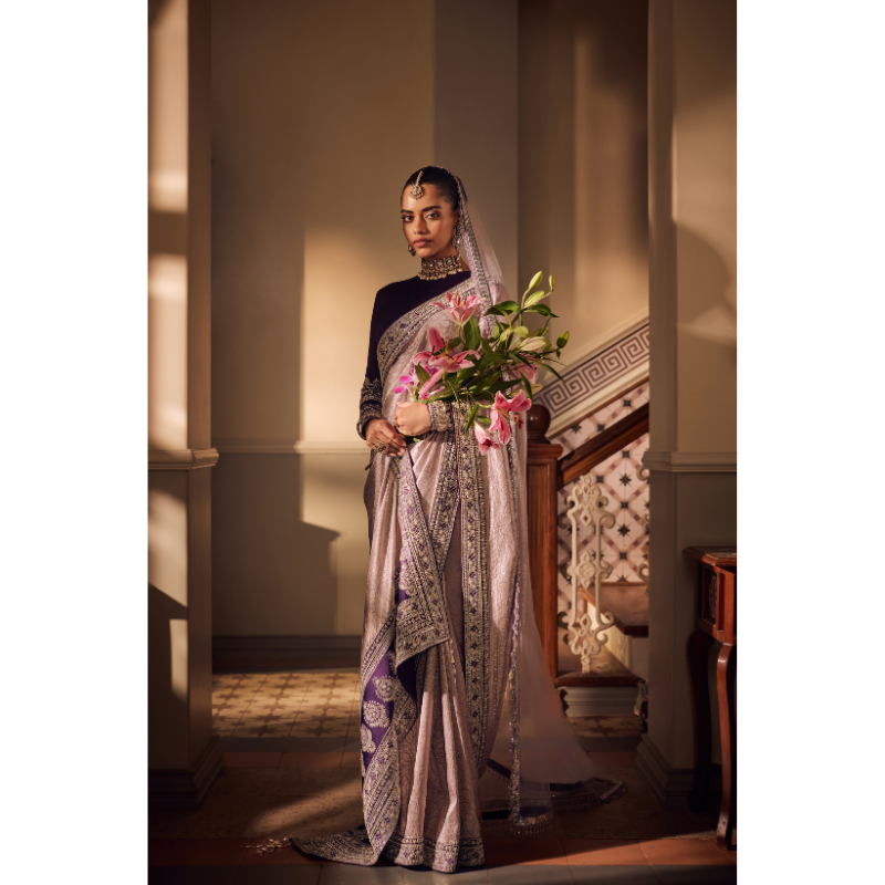 Naaz Lilac & Midnight Saree