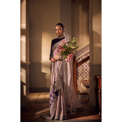 Naaz Lilac & Midnight Saree