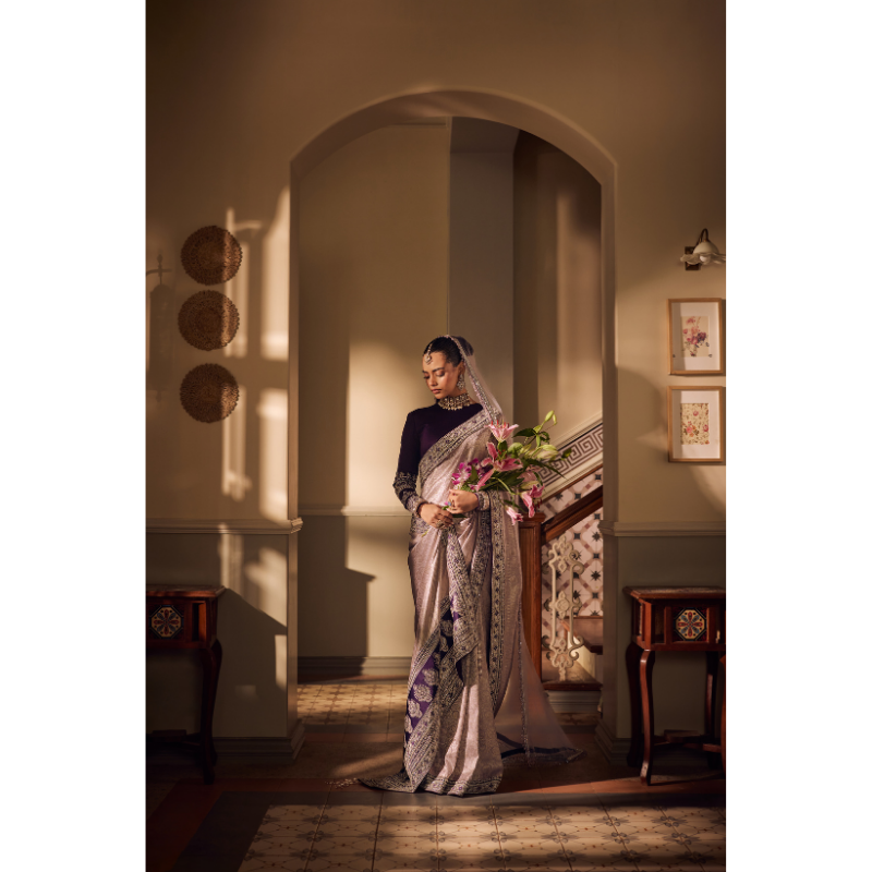 Naaz Lilac & Midnight Saree