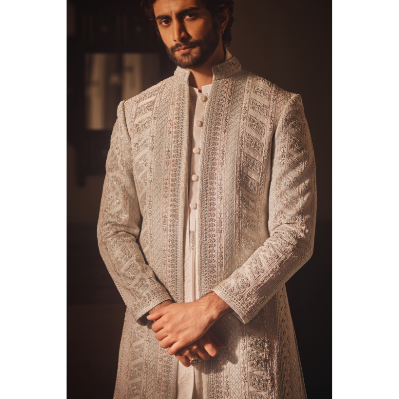 Izaan Ivory Embroidered Prince Coat
