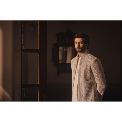 Izaan Ivory Embroidered Prince Coat