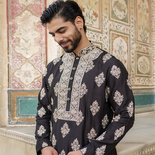 Eid 2024 Zardosi Black Panjabi