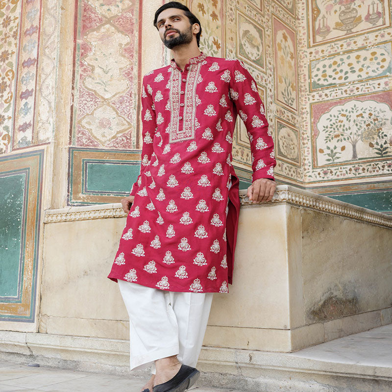 Eid 2024 Zardosi Red Panjabi