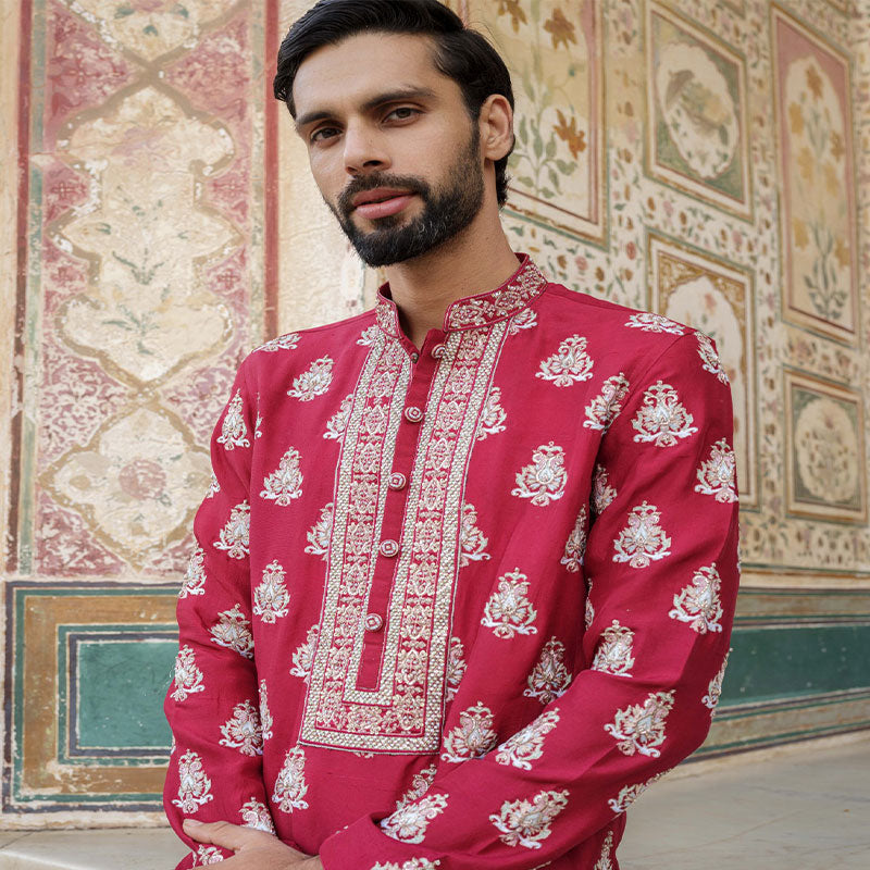 Eid 2024 Zardosi Red Panjabi
